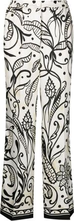 F.R.S. For Restless Sleepers White White Printed Silk Trousers