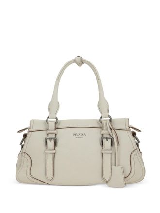 Prada Leren shopper met gesp - Beige