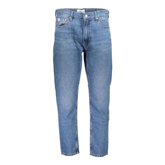 Calvin Klein Slim Fit Jeans, male, Blue, W31 L32, Faded Effect Denim Jeans with Logo Detail