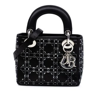 Dior Pre-owned Dior Mini Satin Cannage Crystal Embellished Lady Dior Ladies MT8J5WMZANLZXZ0O