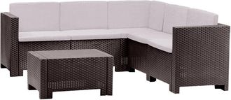 Dmora Set salotto da esterno Camerota, Salottino outdoor, Set da balcone o giardino, Composizione soggiorno per esterni, Made in Italy, Antracite - Dmora