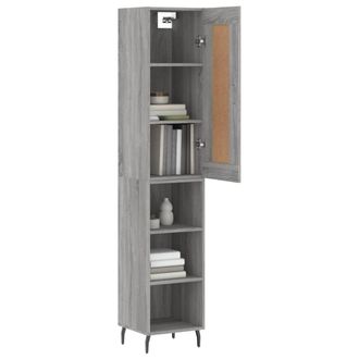 Berkfield Home Highboard Grey Sonoma 34.5x34x180 cm Engineered Wood