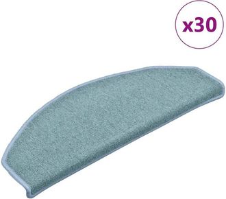 vidaXL vidaXL Tappetini per scale 30 pz 65x24x4 cm Blu mare Semicircolari Grandi