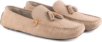 Silver Street London Mens Jackson Suede Leather Slip on Casual Summer Loafer Moccasin Shoes, Sand, 10