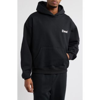 Elwood Trademark Logo Heavyweight Hoodie in Coal at Nordstrom, Size Large