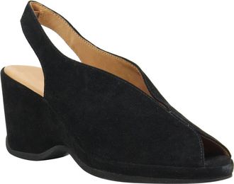 L'Amour Des Pieds Odetta Slingback Wedge in Black Suede at Nordstrom, Size 5.5
