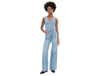 Levi's Denim Vest Wideleg Jumpsuit Womens Jumpsuit & Rompers One Piece Own It : 26, Cotton/Denim
