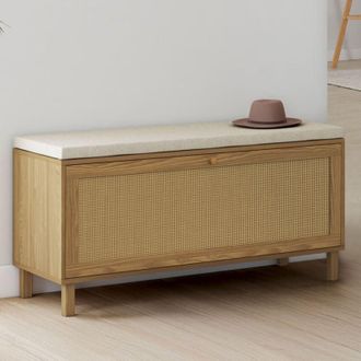 IDMarket Idmarket - Banco De Entrada Vintage Hanae Con Zapatero, Efecto Ca&ntilde;a Natural