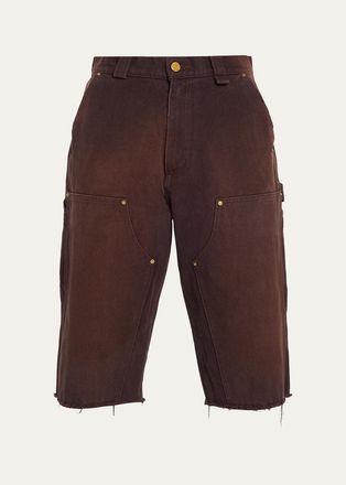 Willy Chavarria Mens Wide-Leg Carpenter Shorts
