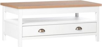 Klast Mesa de centro elevable efecto madera blanco 100x45 cm