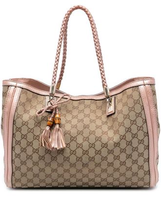 Gucci 2016-2025 Medium GG Canvas Bella tote bag - Brown