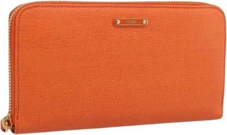 Fendi Pre-owned Long Wallet - Dames - Vintage Accessoires - Oranje - ONE Size - Leer - Vintage