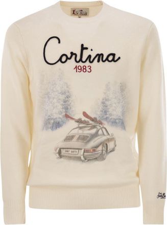 MC2 Saint Barth Heron - Crew Neck Sweater With Embroidery On The Front