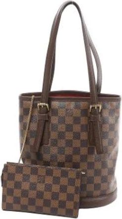 Louis Vuitton Pre-owned Bucket Bags, female, Brown, Size: ONE SIZE Pre-owned Malle Small Shoulder Tote