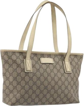 Gucci Pre-owned Vintage Tote Bag - Dames - Vintage Shopper - Beige - ONE Size - Leer - Vintage