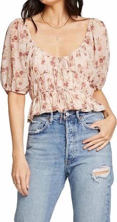 Saltwater Luxe Elia Floral Top In Vanilla