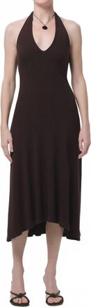 Citizens Of Humanity Mila Halter Midi Dress In Chocolate