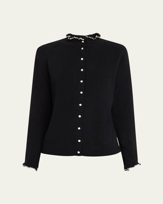 Lafayette 148 New York Pearl-Button Cashmere Cardigan