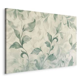 OEM Pintura - Motivo Bot&aacute;nico En Acuarela: Delicadas Hojas Verdes Y Beige / Hojas Verdes Y Beige En Acuarela