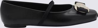 Ferragamo Black Leather Flats