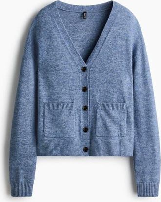 H&M Loose-fit Cardigan in Blue Melange at Nordstrom, Size Xx-Small