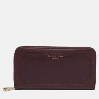 Aspinal of London Burgundy Leather Zip Continental Wallet