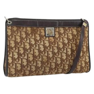 Dior Pre-owned Shoulder Bags, female, Beige, Size: ONE SIZE Pre-owned Trotter Canvas Shoulder Bag