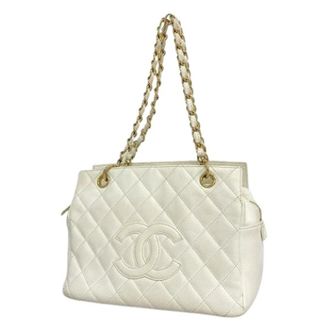 Chanel Pre-owned Shoulder Bags, female, White, Size: ONE SIZE Pre-owned Vintage Tote Bag