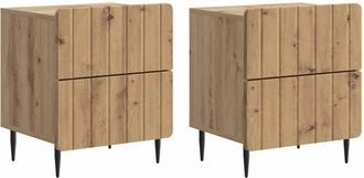 vidaXL Armario De Noche 2 Uds. Roble Artisan 43 X 34,5 X 49,5 Cm Vidaxl