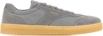 Prada Grey Solid Sneakers