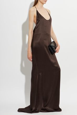 Tom Ford Silk Sleeveless Dress, Womens, Brown