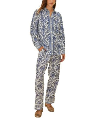 Farm Rio Farm Rio Linen-Blend Tropical Cameo Pajama Pant