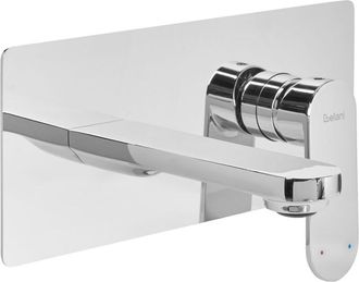 Beliani Beliani - Grifo Monomando De Lat&oacute;n Empotrado Para Lavabo En Pared Plateado Chungara