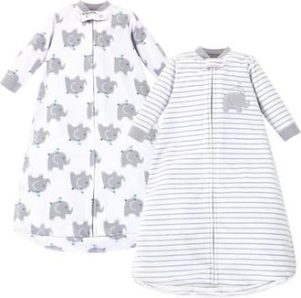 Hudson Baby Long Sleeve Fleece Sleeping Bag in Elephants at Nordstrom