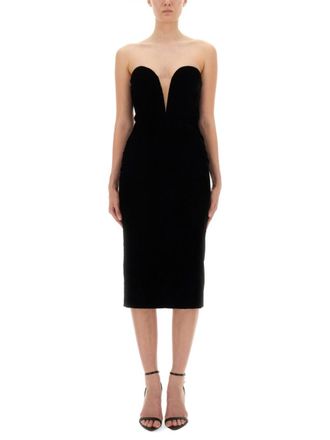 Tom Ford Black Strapless Midi Dress