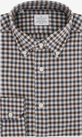 Giampaolo Hemd aus Baumwolle mit zweifarbigen Vichykaros mit gekn&ouml;pftem Kragen