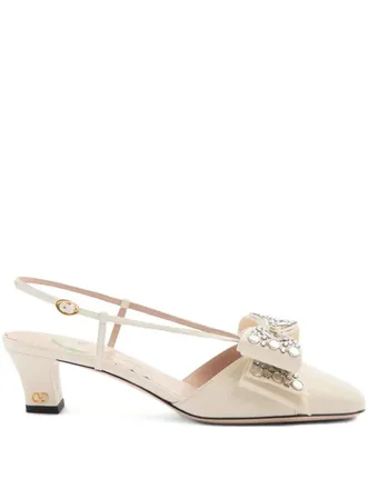 Valentino Garavani 45mm Bowow slingback pumps - Neutrals