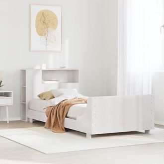 Berkfield Home Bed Frame without Mattress White 75x190 cm Small Single Solid Wood Pine