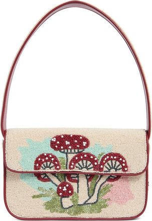 Staud Tommy Beaded Shoulder Bag in Mushroom Tea at Nordstrom