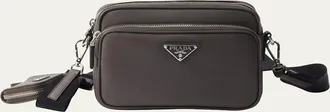 Prada Mens Saffiano Leather Crossbody Bag with Pouch