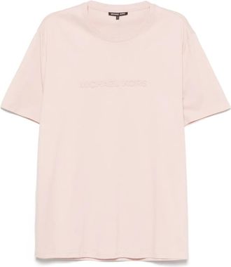 Michael Kors embossed-logo T-shirt - men - Cotton - L - Pink