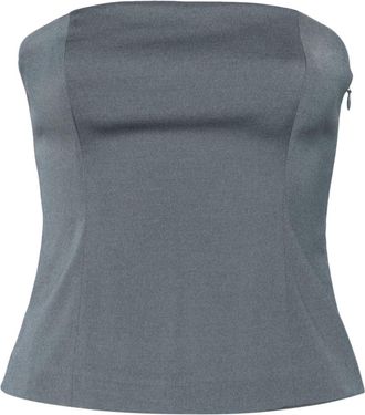 Samsøe & Samsøe Saelynn smocked bandeau top - women - Recycled Polyester/Polyester/Elastane/Viscose/Polyester/Elastane - L - Grey