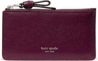 Kate Spade New York loop pebbled leather card case in Purple Agate at Nordstrom