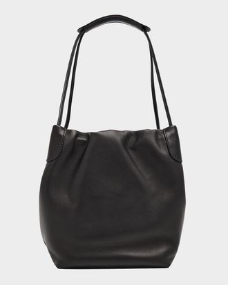 Loro Piana Bale Small Softy Leather Top-Handle Bucket Bag