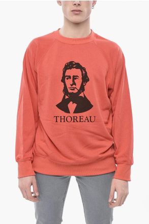 Mountain Research Crewneck Sweatshirt THOREAU in Solid Color With Front Print size S