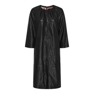 BTF-CPH Midi Dresses, female, Black, Size: 3XL Dress 3/4 Sleeve Skind 100140