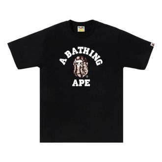 A Bathing Ape Trial Camo College T-Shirt Black Beige 1L30-110-033-BLKBGE