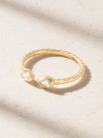 David Yurman Anello In Oro 18 Carati Con Diamanti Cable