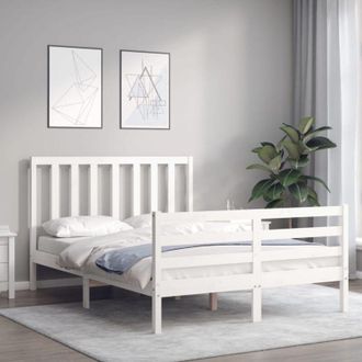 vidaXL Bed Frame without Mattress White 140x190 cm Solid Wood Pine Vidaxl
