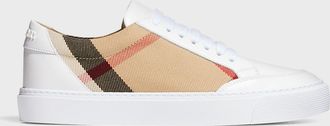 Burberry Salmond Check Leather Low-Top Sneakers